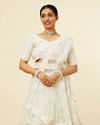 Mohey Women Ivory Cream Floral Printed Bridal Lehenga