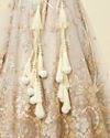 Mohey Women Dark Cream Bel Buti Patterned Bridal Lehenga