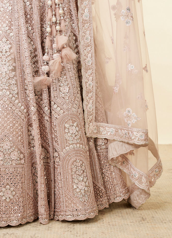 Mohey Women Lilac Purple Stone Work Lehenga