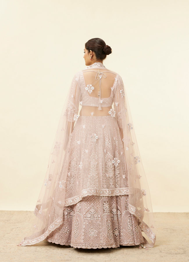 Mohey Women Lilac Purple Stone Work Lehenga