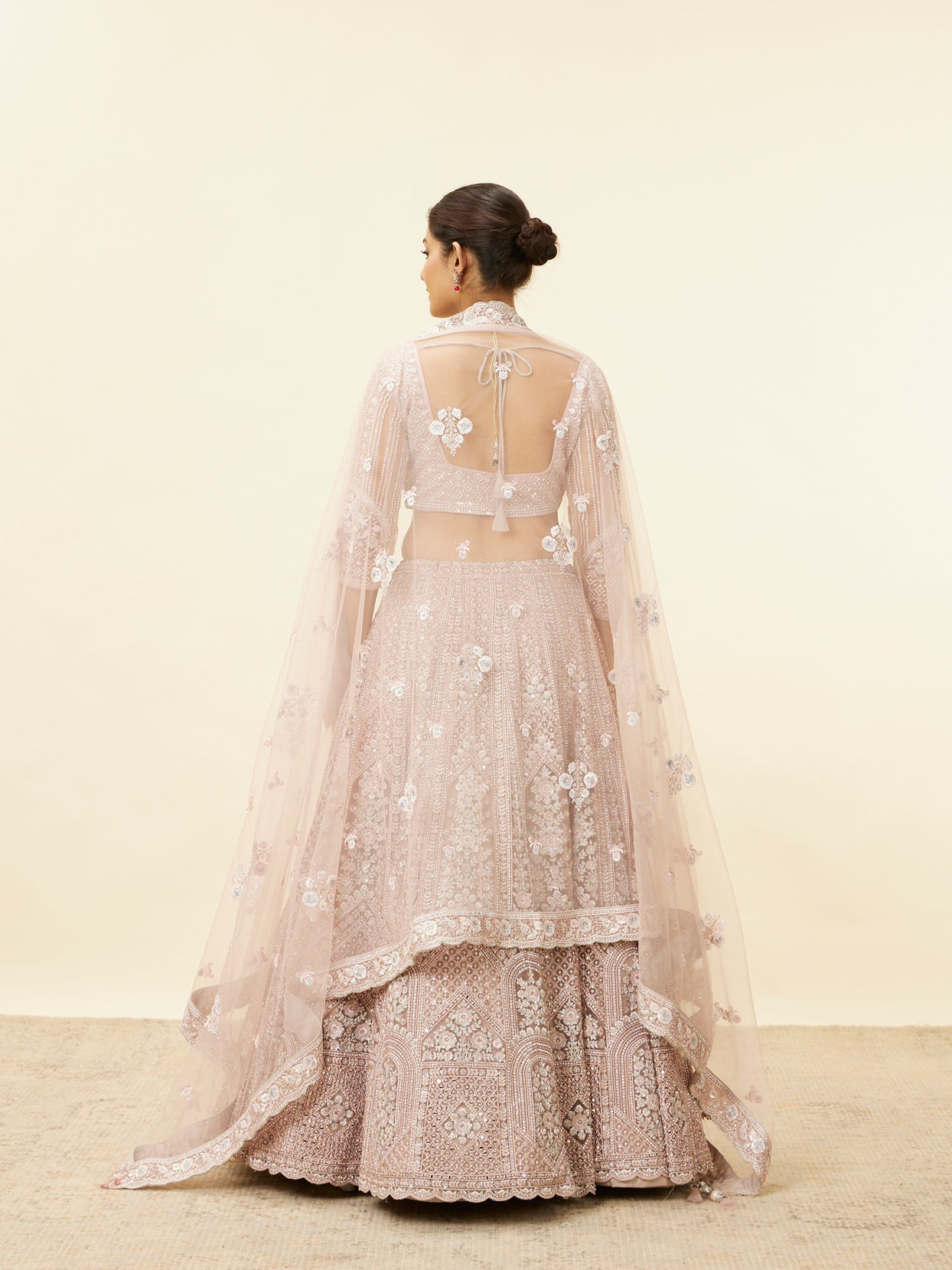 Mohey Women Lilac Purple Stone Work Lehenga