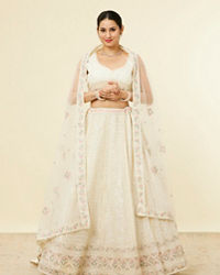 Mohey Women Dark Cream Sitara Embroidered Bridal Lehenga