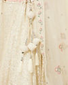 Mohey Women Dark Cream Sitara Embroidered Bridal Lehenga