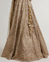 Mohey Women Sand Beige Paisley & Chevron Patterned Bridal Lehenga with Sequin Work image number 4