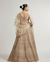 Mohey Women Sand Beige Paisley & Chevron Patterned Bridal Lehenga with Sequin Work image number 5