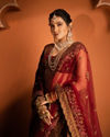 Mohey Women Elegant Fawn Crop Top Bridal Lehenga with Stone Work and Jaal Border