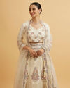 alt message - Mohey Women Beige Cream Sitara Embroidered Lehenga image number 1