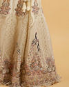 Mohey Women Beige Cream Sitara Embroidered Bridal Lehenga