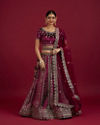 Radiant Wine Velvet Lehenga