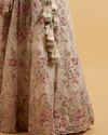 Mohey Women Ivory Cream Floral Stone Embellished Lehenga