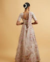 Mohey Women Ivory Cream Floral Stone Embellished Lehenga