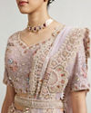 Mohey Women Mauve Purple Floral Bridal Lehenga with Peacock Motifs & Aari Embroidery image number 3