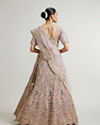 Mohey Women Mauve Purple Floral Bridal Lehenga with Peacock Motifs & Aari Embroidery image number 5