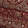 Maroon Red Bridal Aari Embroidered Lehenga with Imperial And Jaali Motifs