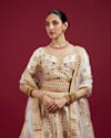 Mohey Women Dark Cream Paisley Leaf Patterned Bridal Lehenga