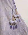 Mohey Women Ethereal Lilac Net Crop Top Bridal Lehenga with All Over Mirror Work
