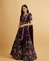 Mohey Women Wine Floral Embroidered Sequinned Lehenga