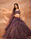 alt message - Mohey Women Exquisite Embroidered Net Lehenga image number 0