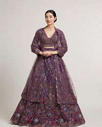 Mohey Women Exquisite Embroidered Net Lehenga