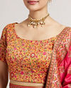 Mohey Women Mustard Yellow Sequinned Benarasi Lehenga with Paisley & Bel Buti Motifs image number 3