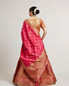 Mohey Women Mustard Yellow Sequinned Benarasi Lehenga with Paisley