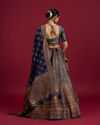 Mohey Women Rama Green Paisley Patterned Benarasi Lehenga with Buta Patterned