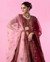Mohey Women Velvety Maroon Bridal Lehenga
