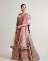 Mohey Women Dusty Pink Lehenga with Sequin And Patra Work