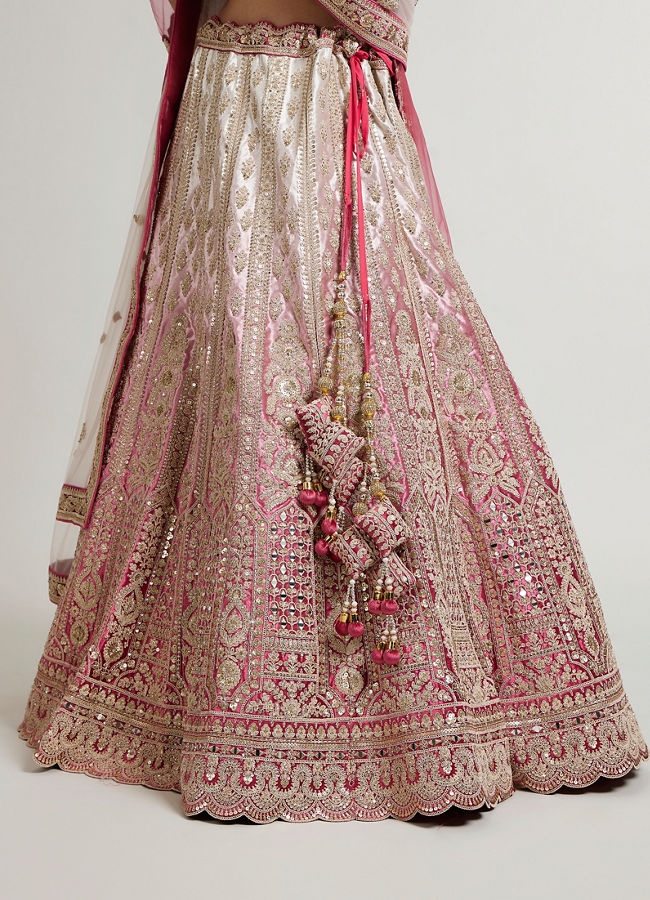 Mohey Women Dusty Pink Bridal Lehenga image number 3