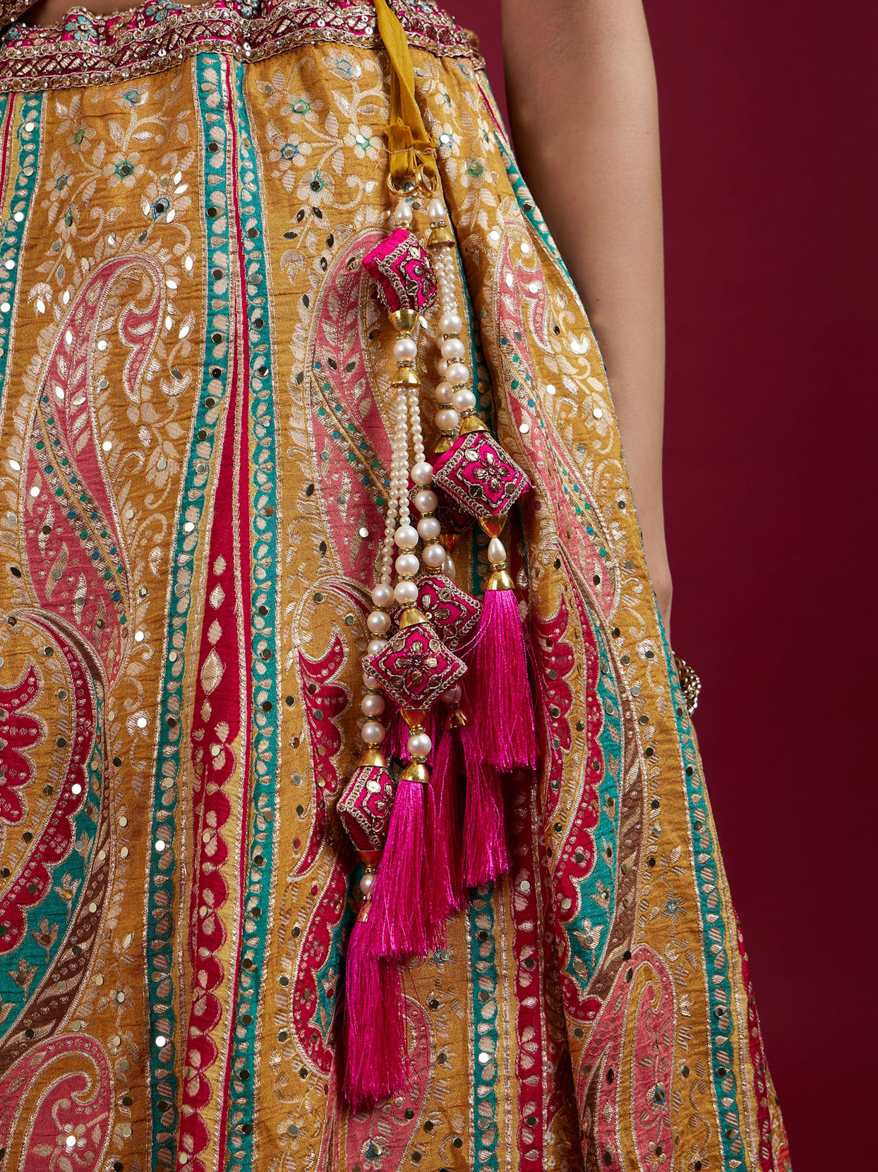 Mohey Women Radiant Yellow Silk Lehenga Set with Dupatta