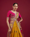 Mohey Women Radiant Yellow Silk Benarasi Lehenga Set with Dupatta