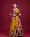 Mohey Women Radiant Yellow Silk Lehenga Set with Dupatta