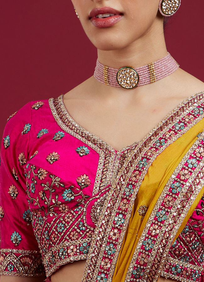Mohey Women Radiant Yellow Silk Lehenga Set with Dupatta