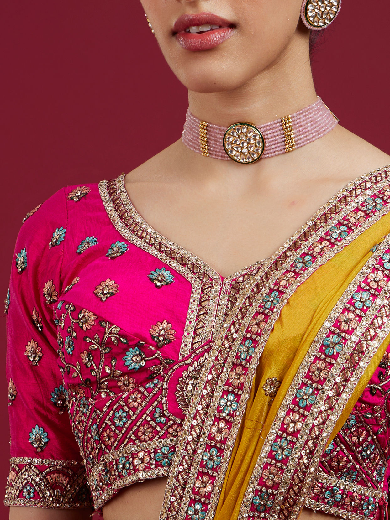 Mohey Women Radiant Yellow Silk Lehenga Set with Dupatta