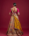 Mohey Women Radiant Yellow Silk Lehenga Set with Dupatta