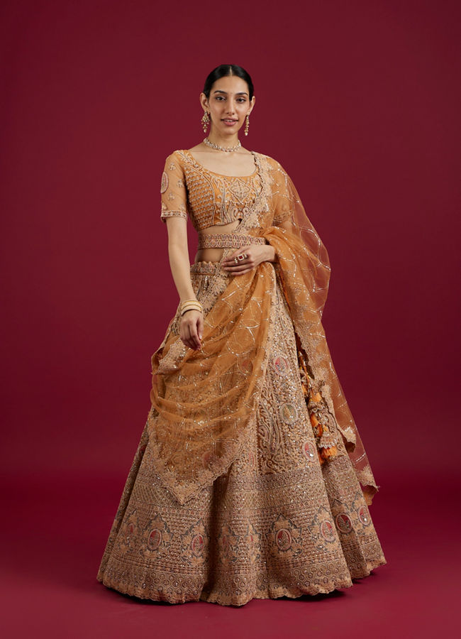 Mohey Women Mustard Yellow Radiance Lehenga image number 0