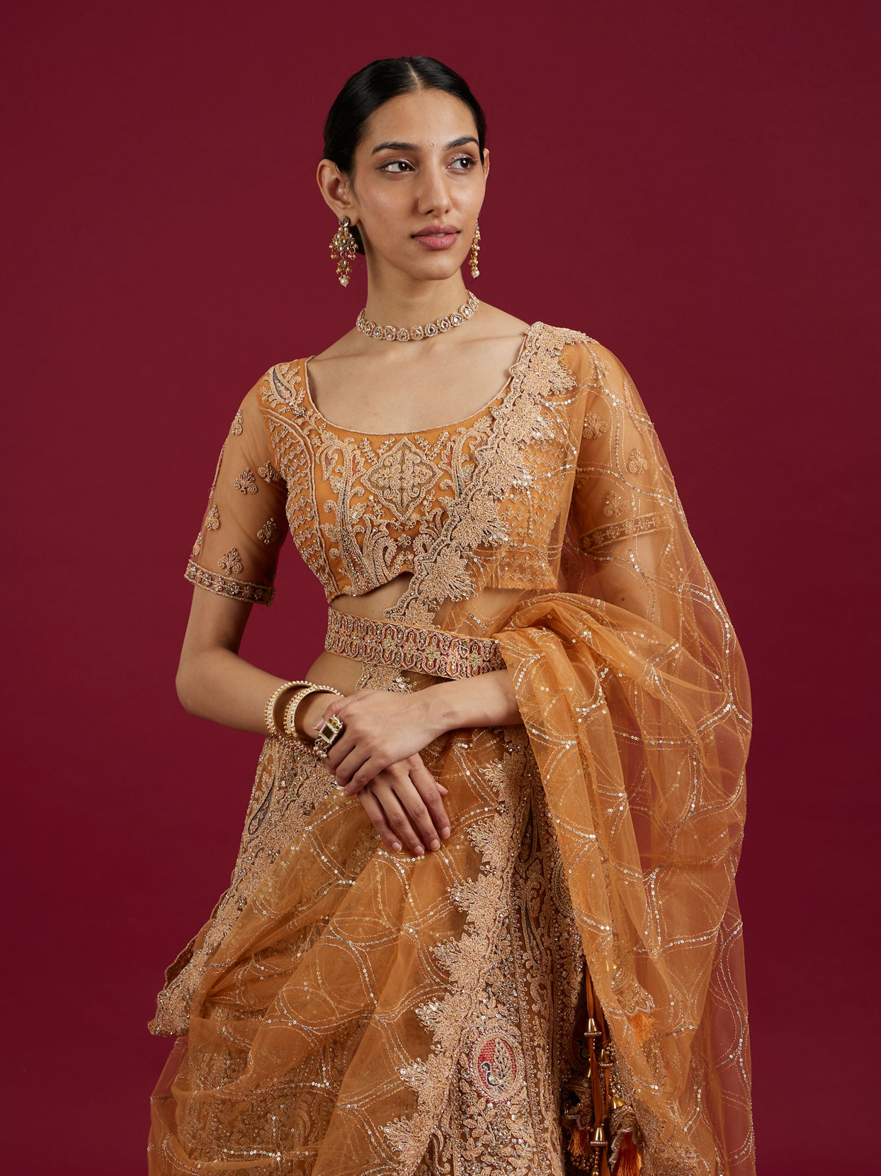 Mohey Women Mustard Yellow Radiance Lehenga image number 1