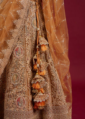 Mohey Women Mustard Yellow Radiance Lehenga image number 4