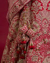 Mohey Women Scarlet Red Embroidered Lehenga with Stone Work, Peacock and Bel Buti Motifs image number 4