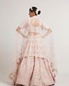 alt message - Mohey Women Blush Pink Floral Embroidered Lehenga with Sequin and Rhinestone Embellishment image number 5