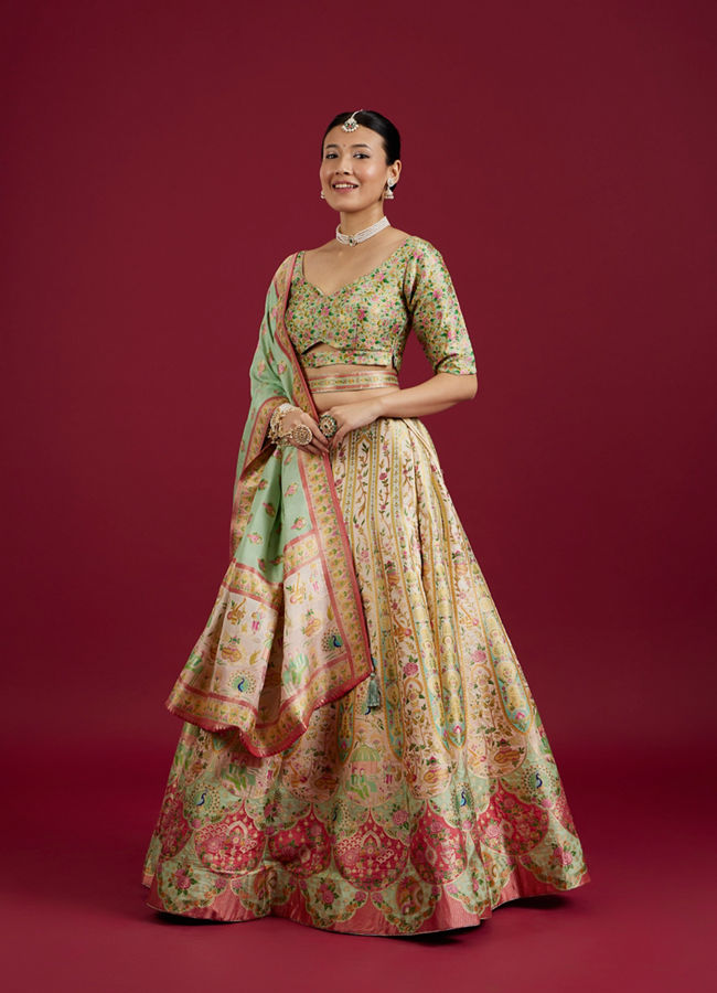 Mohey Women Creamy Elegance Lehenga