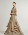 Mohey Women Soft Fawn Chevron Patterned Bridal Lehenga with Cutdana, Sequin & Mirror Work image number 2