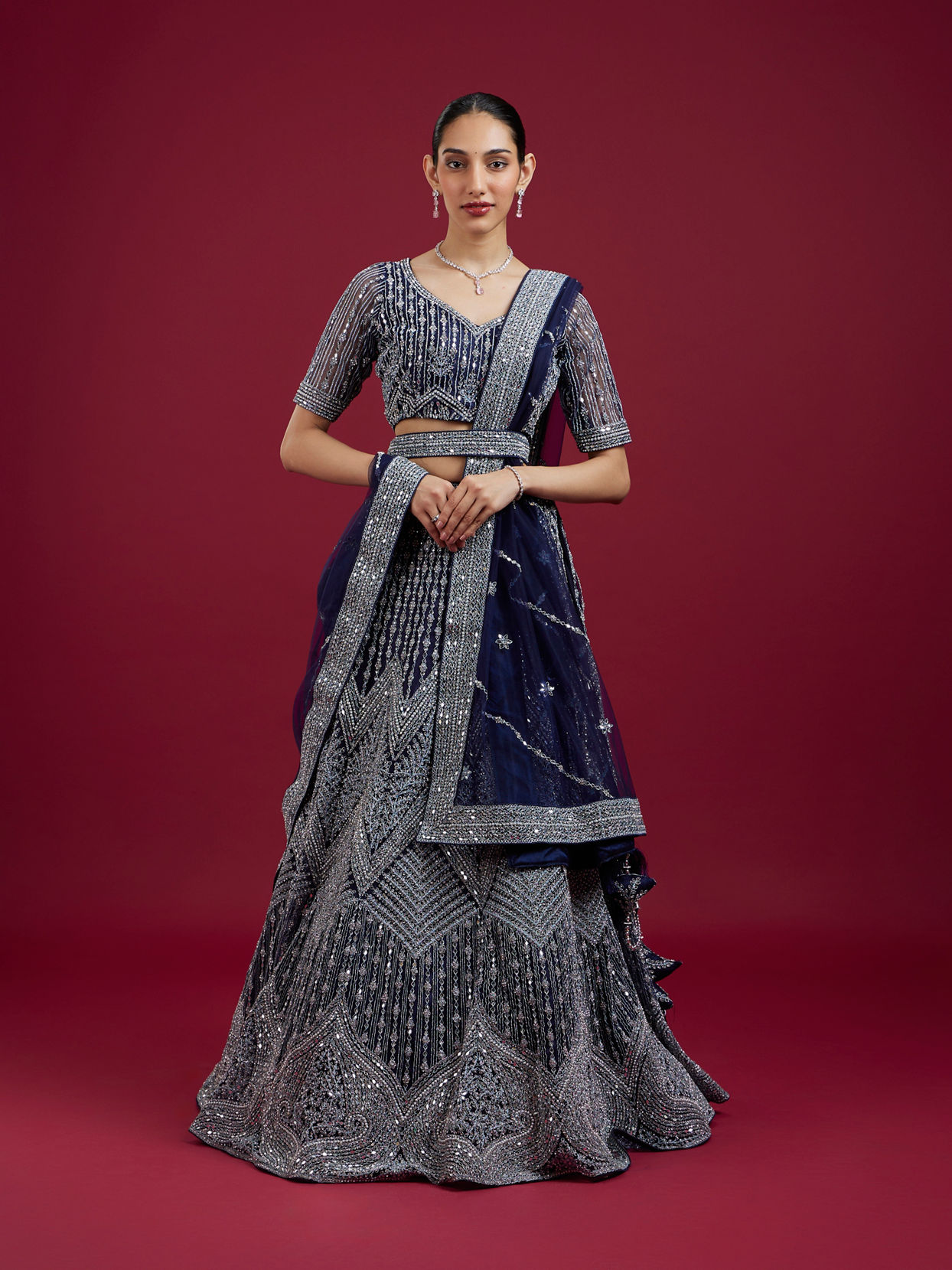 Mohey Women Indigo Blues Regalia Lehenga