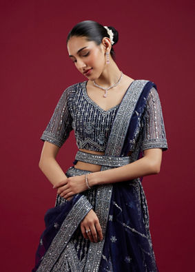 Mohey Women Indigo Blues Regalia Lehenga