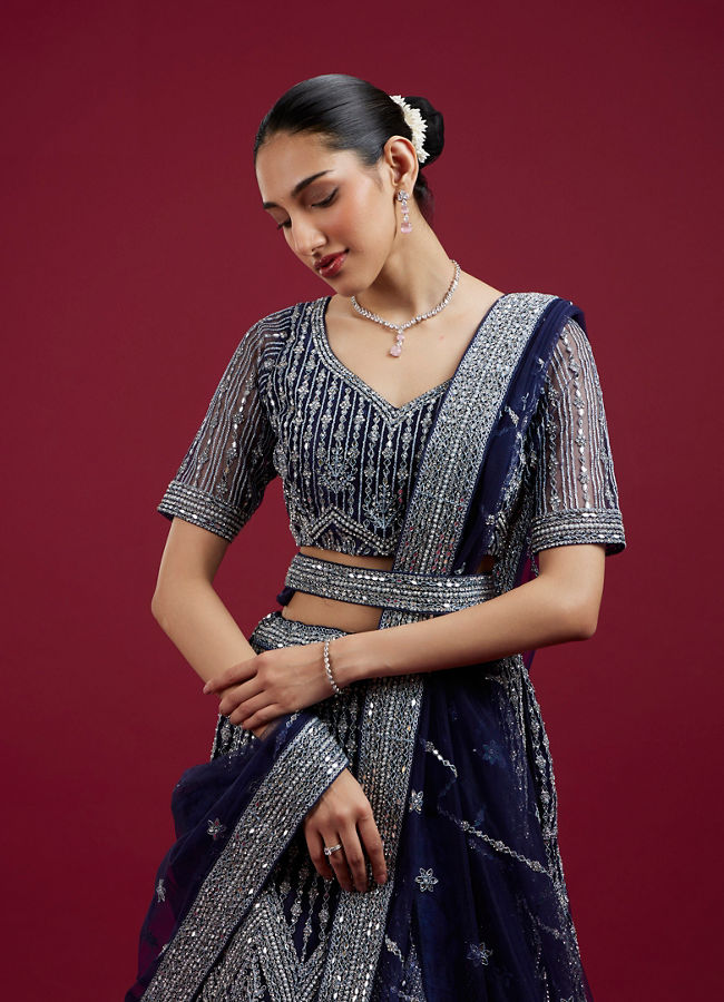Mohey Women Indigo Blues Regalia Lehenga