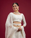 Mohey Women Cream Ensemble Elegance Lehenga