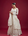 Mohey Women Cream Ensemble Elegance Lehenga
