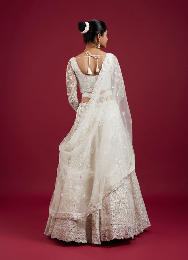 Mohey Women Cream Ensemble Elegance Lehenga