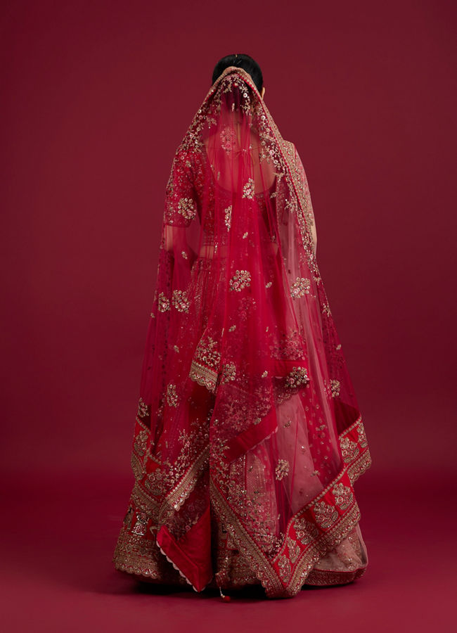 Mohey Women Radiant Rani Pink Lehenga Ensemble