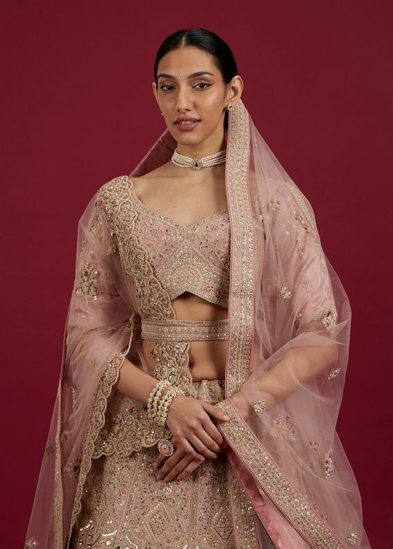 Mohey Women Pink Elegance Lehenga